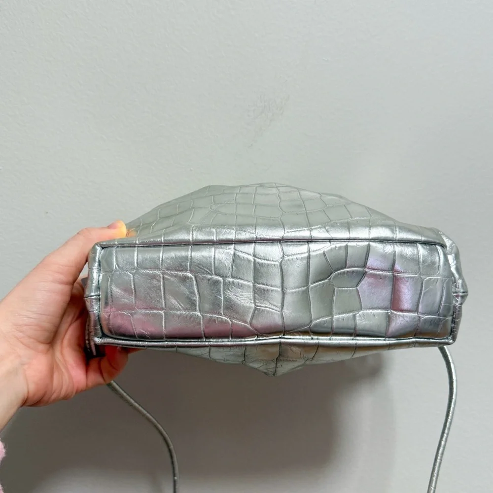 Mansur Gavriel‎ bag silver metallic cloud clutch convertible shoulder party